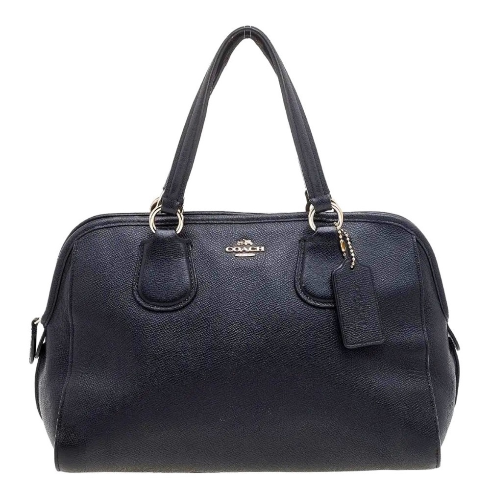 Coach‎ Mini Nolita Black Pebbled Leather Satchel Handbag Purse